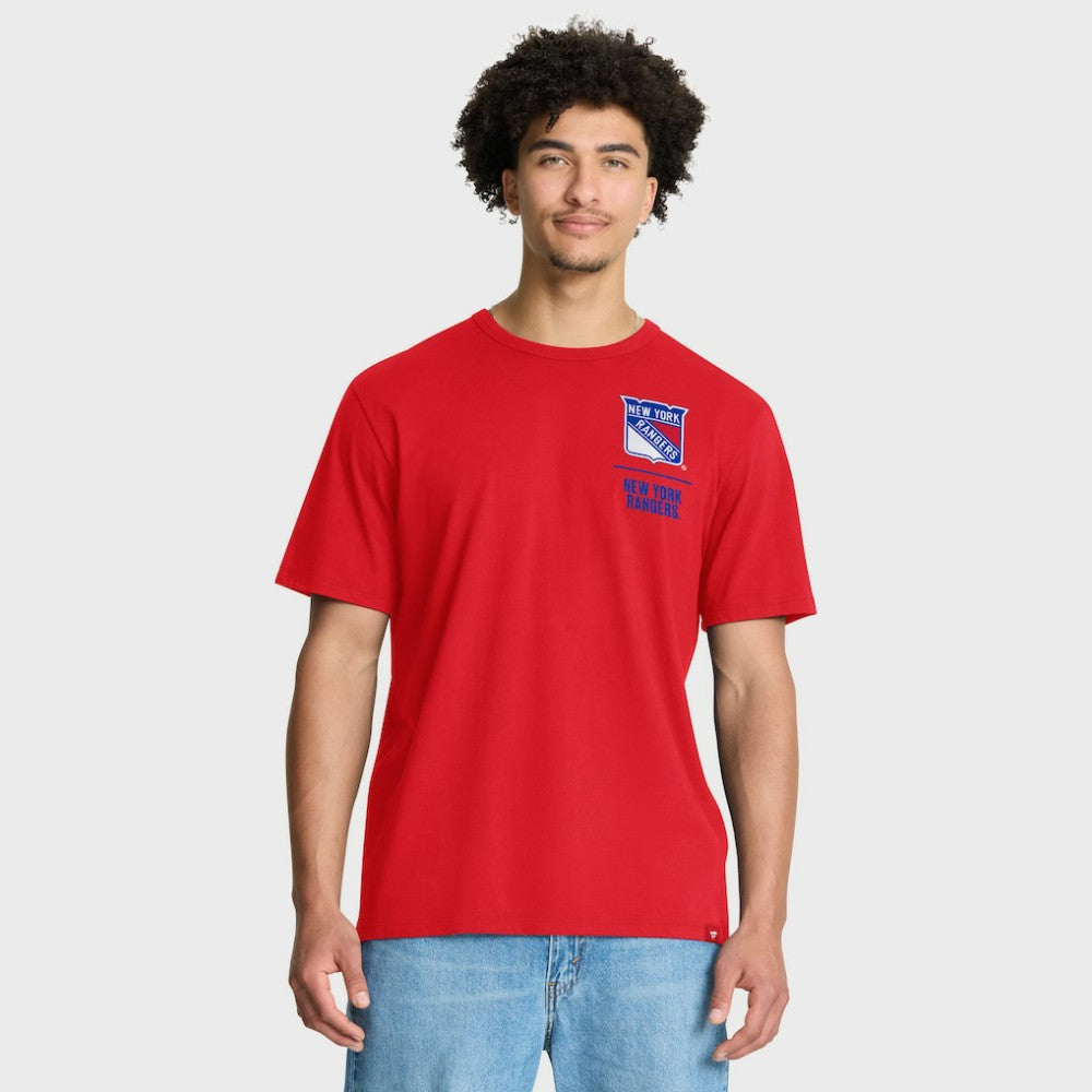 New York Rangers Fanatics Crash The Net Legacy T-Shirt - Red - NHL