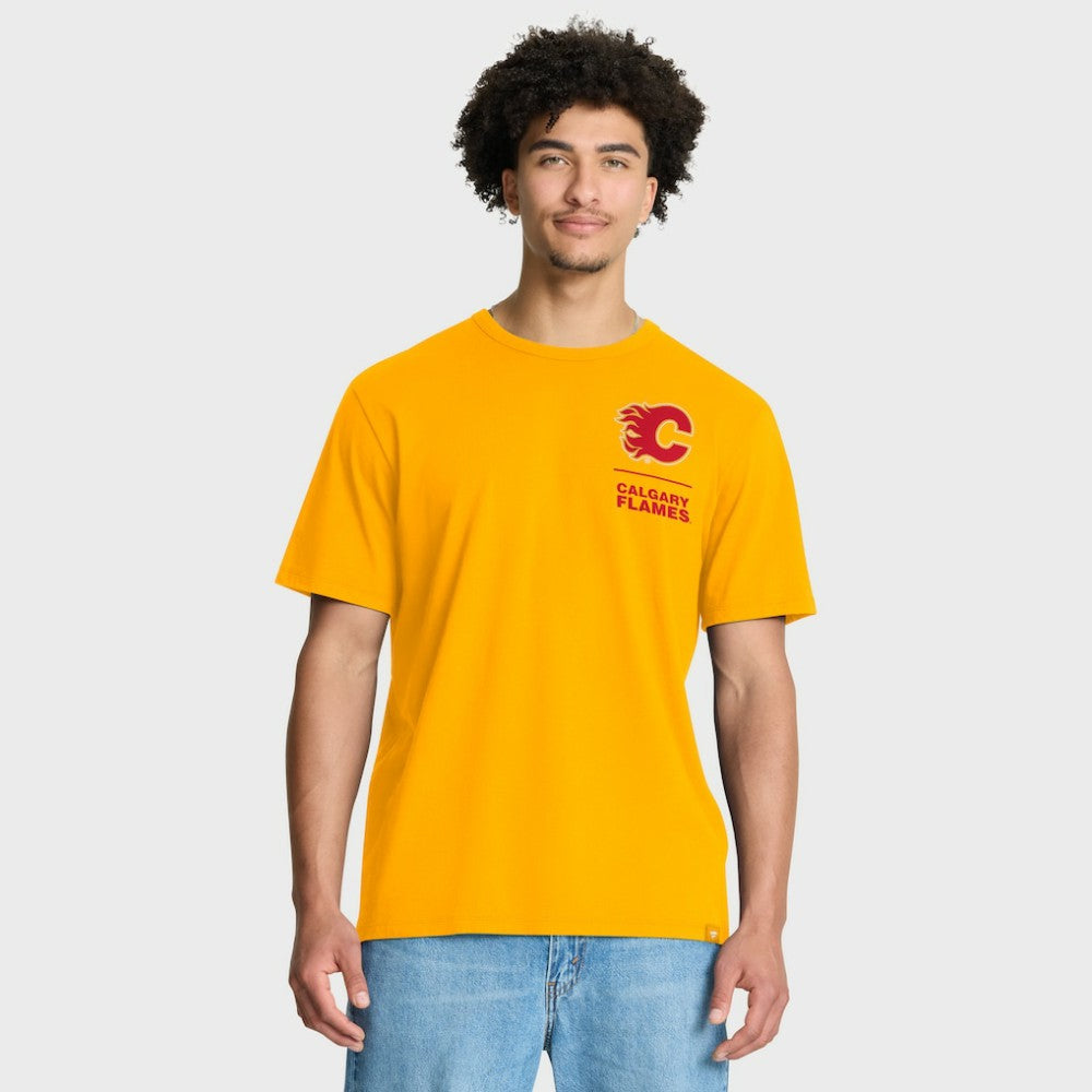 Calgary Flames Fanatics Crash The Net Legacy T-Shirt - Gold - NHL
