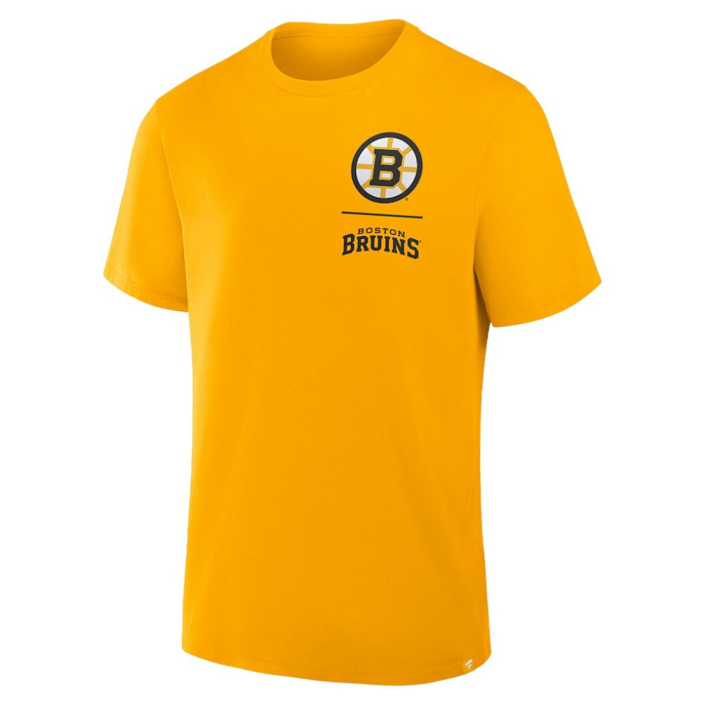 Boston Bruins Fanatics Crash The Net Legacy T-Shirt - Gold - NHL
