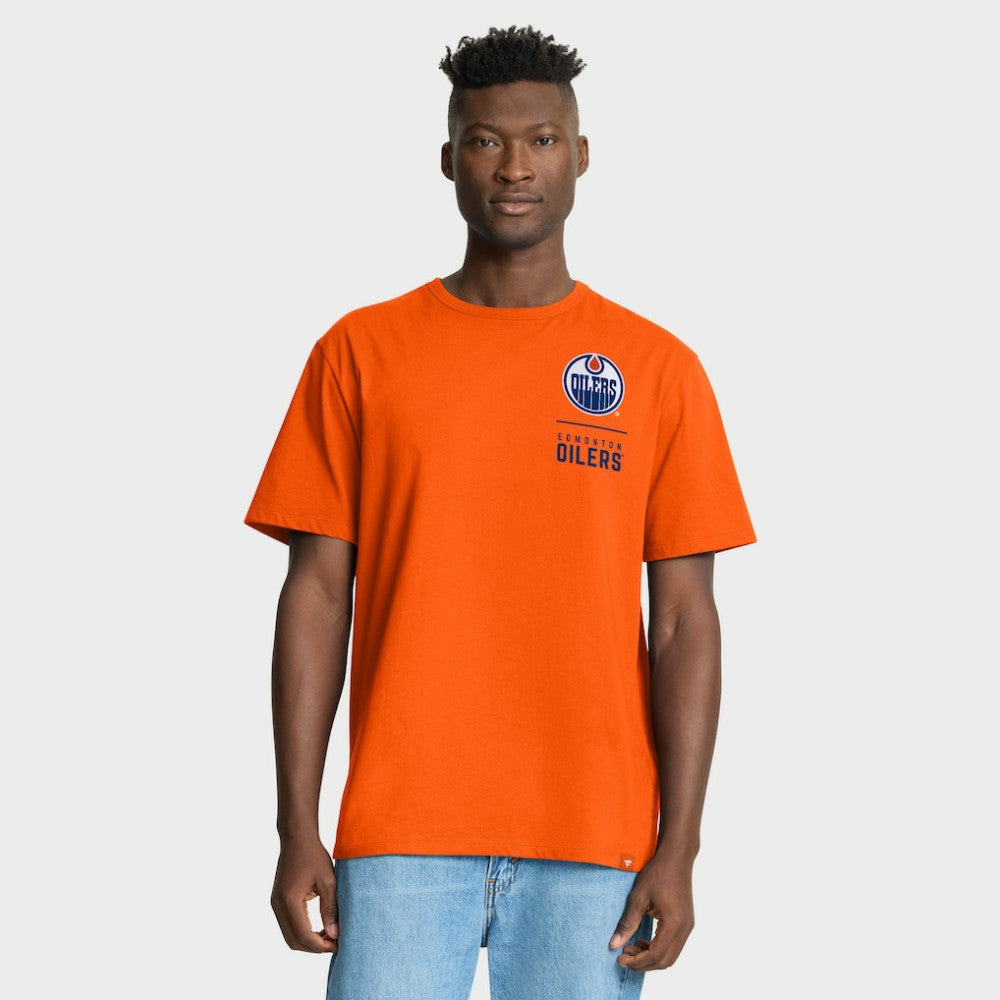 Edmonton Oilers Fanatics Crash The Net Legacy T-Shirt - Orange - NHL