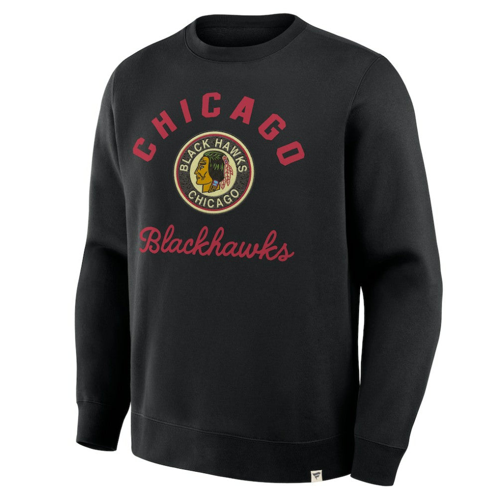 Chicago Blackhawks Fanatics Vintage Stickler Sweatshirt - Black - NHL