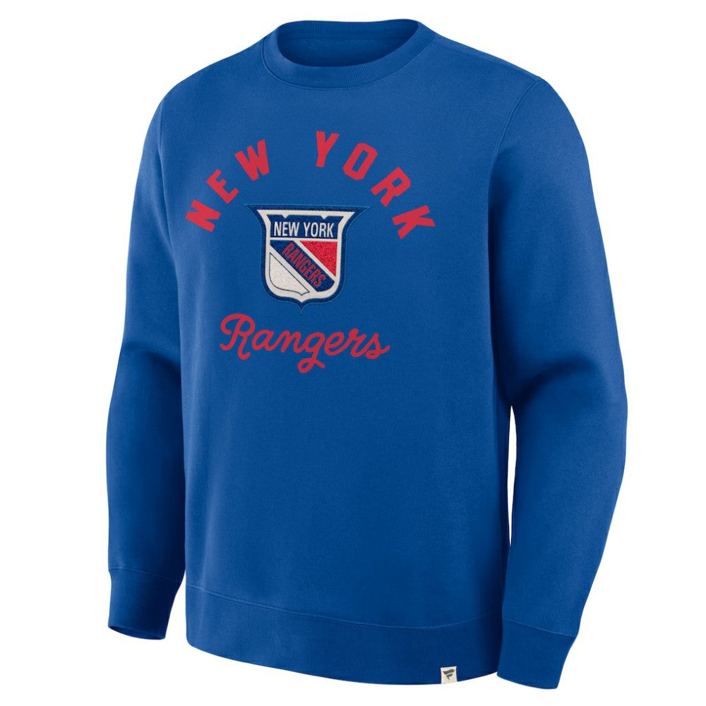 New York Rangers Fanatics Vintage Stickler Sweatshirt - Blue - NHL