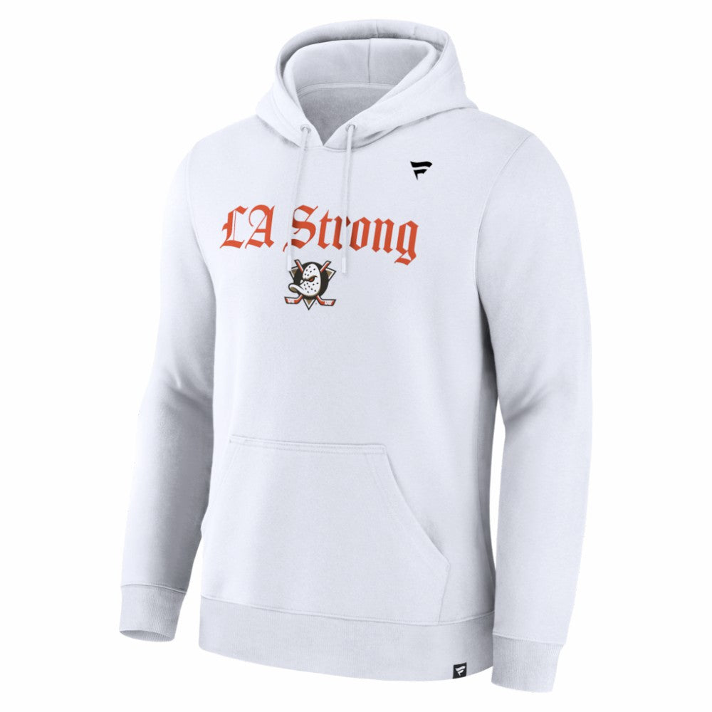 Anaheim Ducks Fanatics Unisex LA Strong Premium Fleece Pullover Hoodie - White - NHL