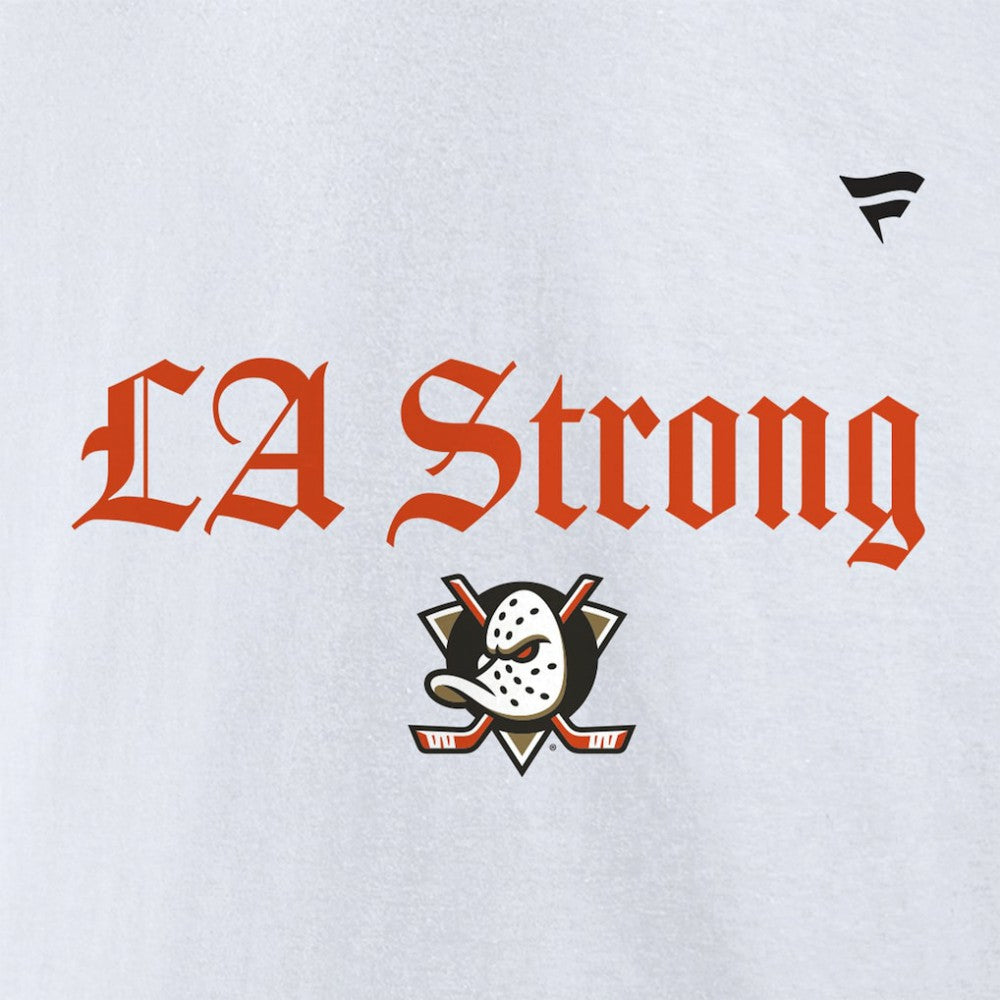 Anaheim Ducks Fanatics Unisex LA Strong Premium Fleece Pullover Hoodie - White - NHL