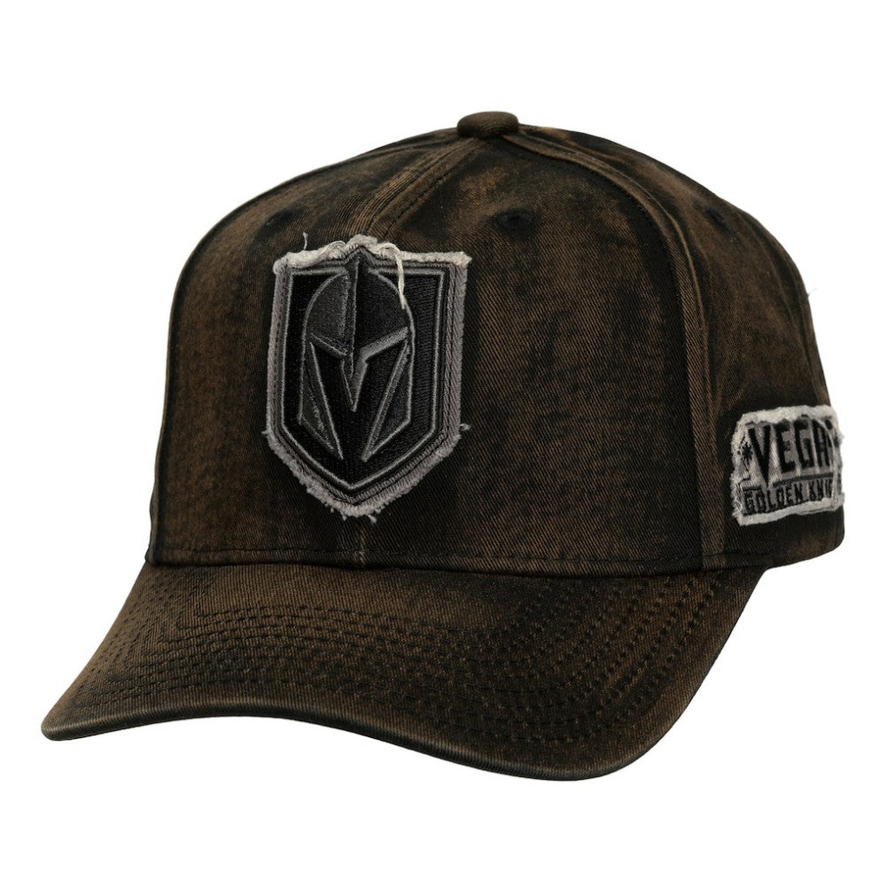 Vegas Golden Knights Mitchell & Ness Downtown Snow Wash Pro-Crown Adjustable Hat - Black - NHL