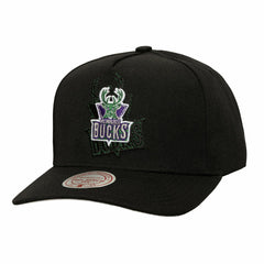 Milwaukee Bucks Tilted Pro Pinch Adjustable Hat Black - NBA