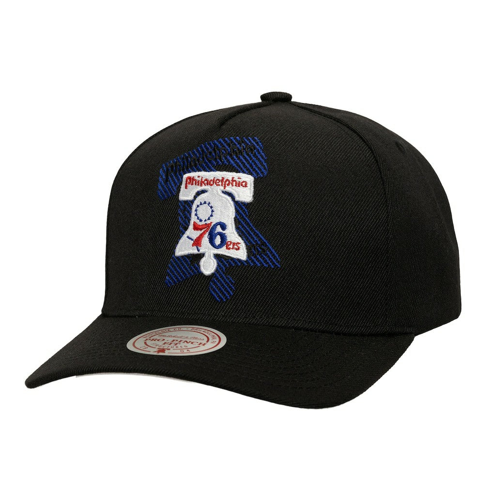 Philadelphia 76ers Tilted Pro Pinch Adjustable Hat Black - NBA