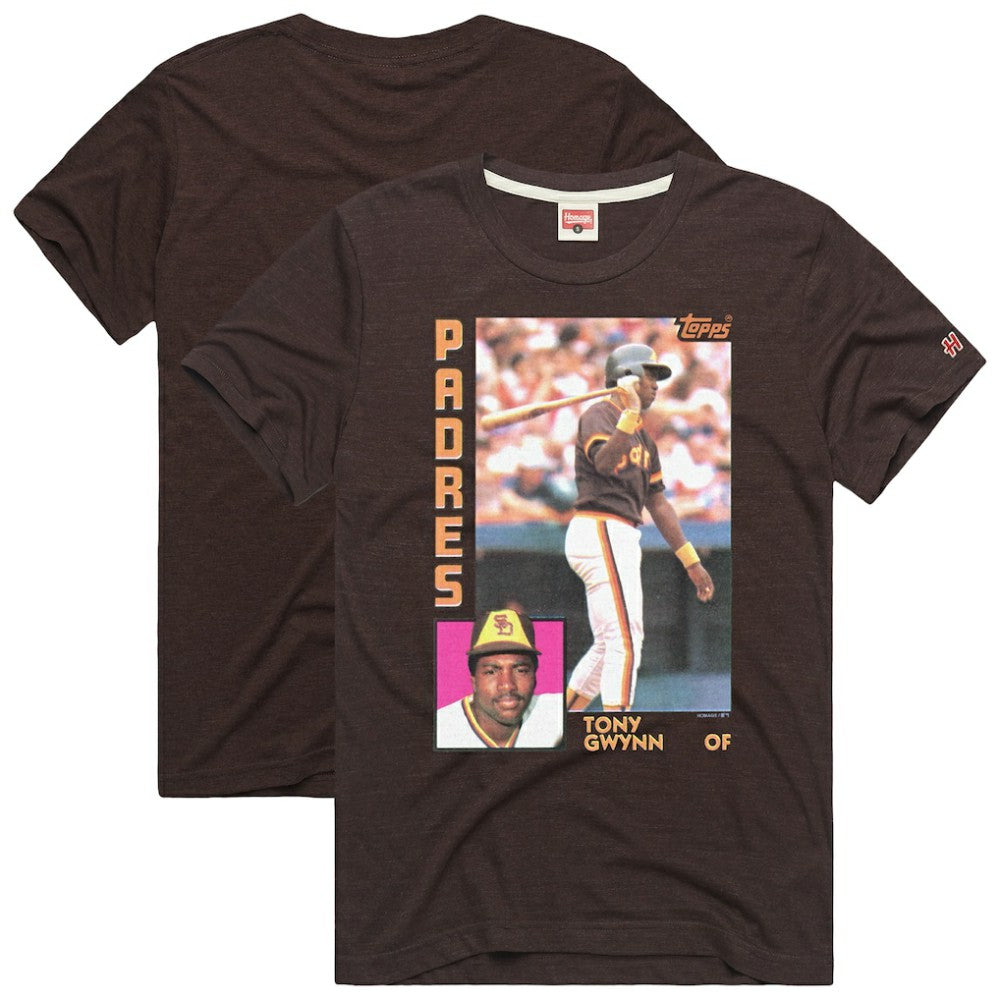 Tony Gwynn San Diego Padres Homage 1984 Topps Baseball Card Player T-Shirt - MLB