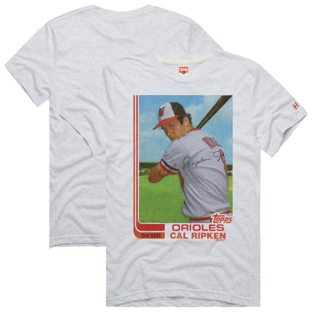 Cal Ripken Jr. Baltimore Orioles Homage 1982 Topps Baseball Card Player T-Shirt - MLB