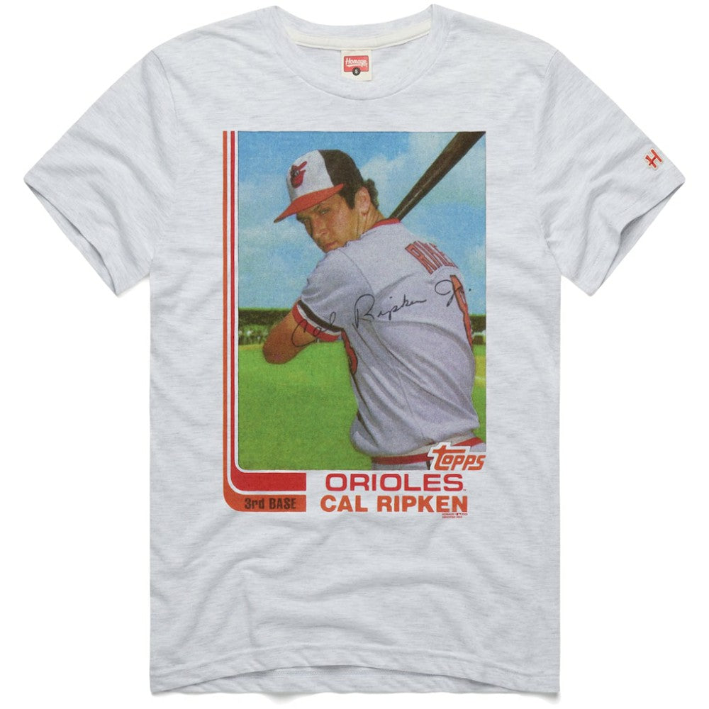Cal Ripken Jr. Baltimore Orioles Homage 1982 Topps Baseball Card Player T-Shirt - MLB
