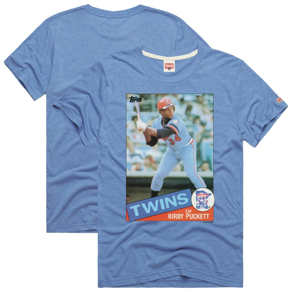 Kirby Puckett Minnesota Twins Homage 1985 Topps Baseball Card Player Tri-Blend T-Shirt - MLB