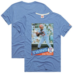 Kirby Puckett Minnesota Twins Homage 1985 Topps Baseball Card Player Tri-Blend T-Shirt - MLB