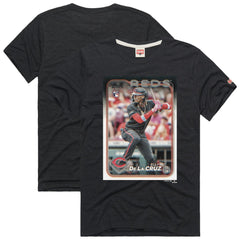 Elly De La Cruz Cincinnati Reds Homage 2024 Topps Baseball Card Player Tri-Blend T-Shirt - MLB