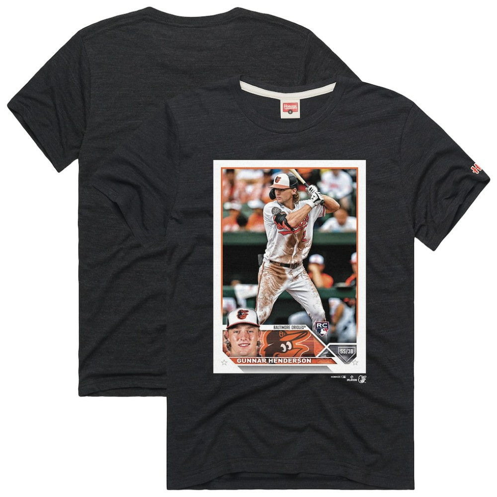 Gunnar Henderson Baltimore Orioles Homage 2023 Topps Baseball Card Player T-Shirt - MLB