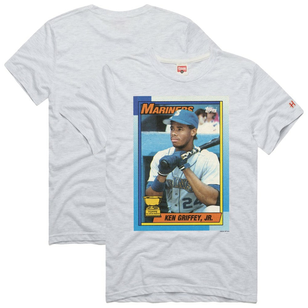 Ken Griffey Jr. Seattle Mariners Homage 1990 Topps Baseball Card Player T-Shirt - MLB