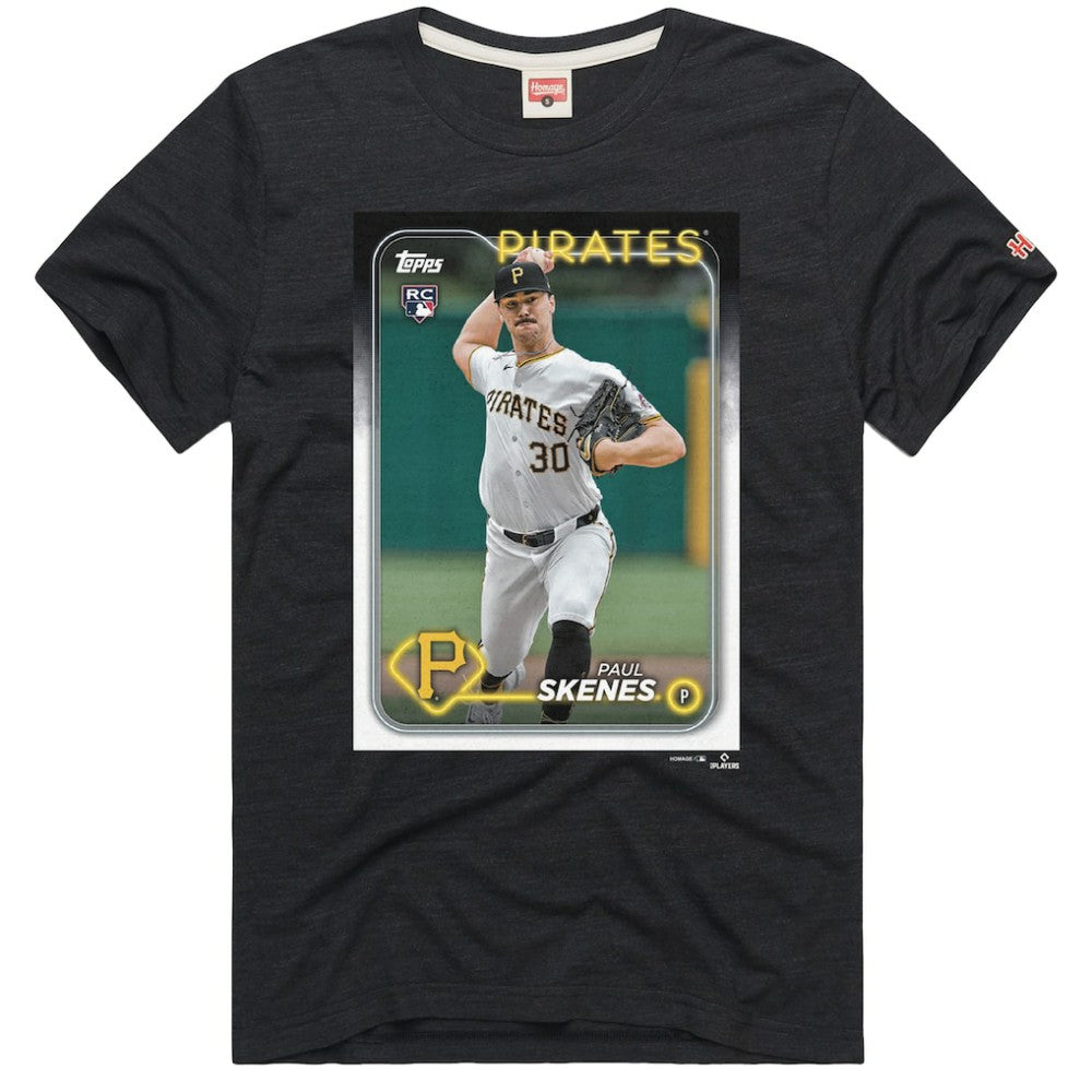 Paul Skenes Pittsburgh Pirates Homage 2024 Topps Baseball Card Player Tri-Blend T-Shirt - MLB
