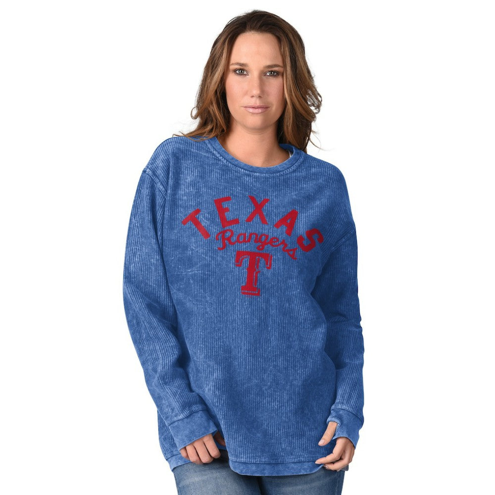 Texas Rangers G-III 4Her by Carl Banks Women's Comfy Cord Pullover Sweatshirt - MLB