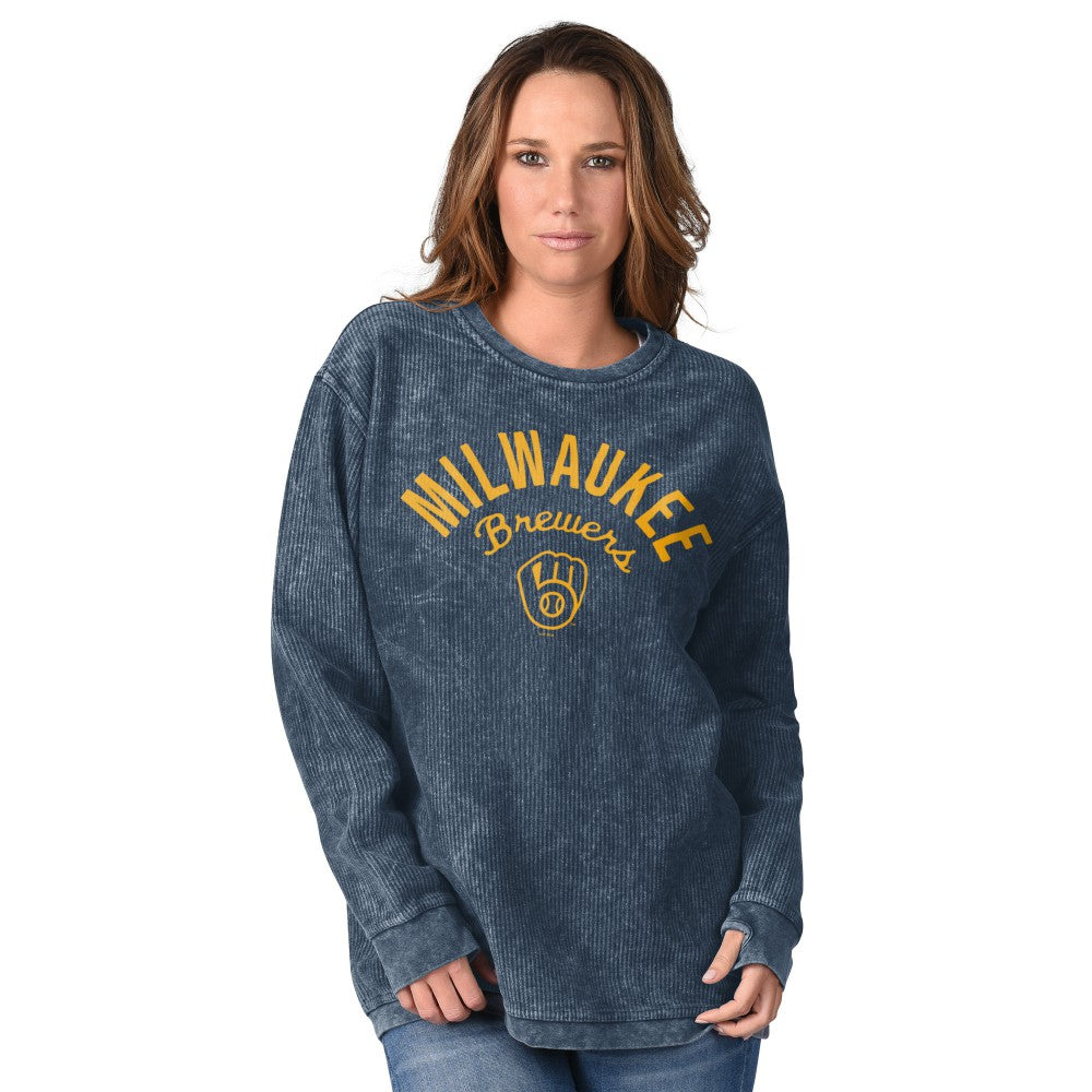 Milwaukee Brewers G-III 4Her by Carl Banks Women's Comfy Cord Pullover Sweatshirt - MLB