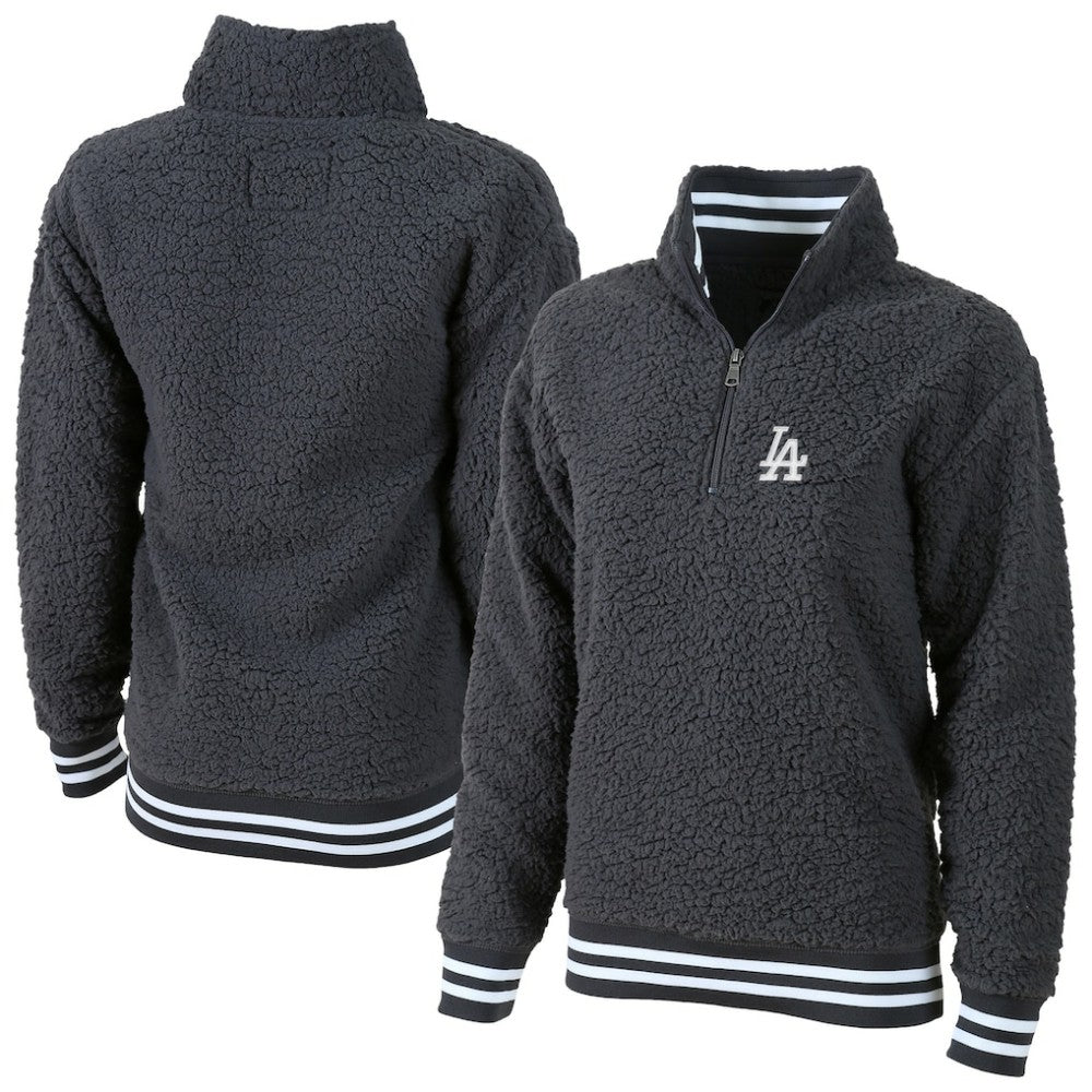 Los Angeles Dodgers G-III 4Her by Carl Banks Women's Play Action Sherpa Fleece Quarter-Zip Jacket - MLB