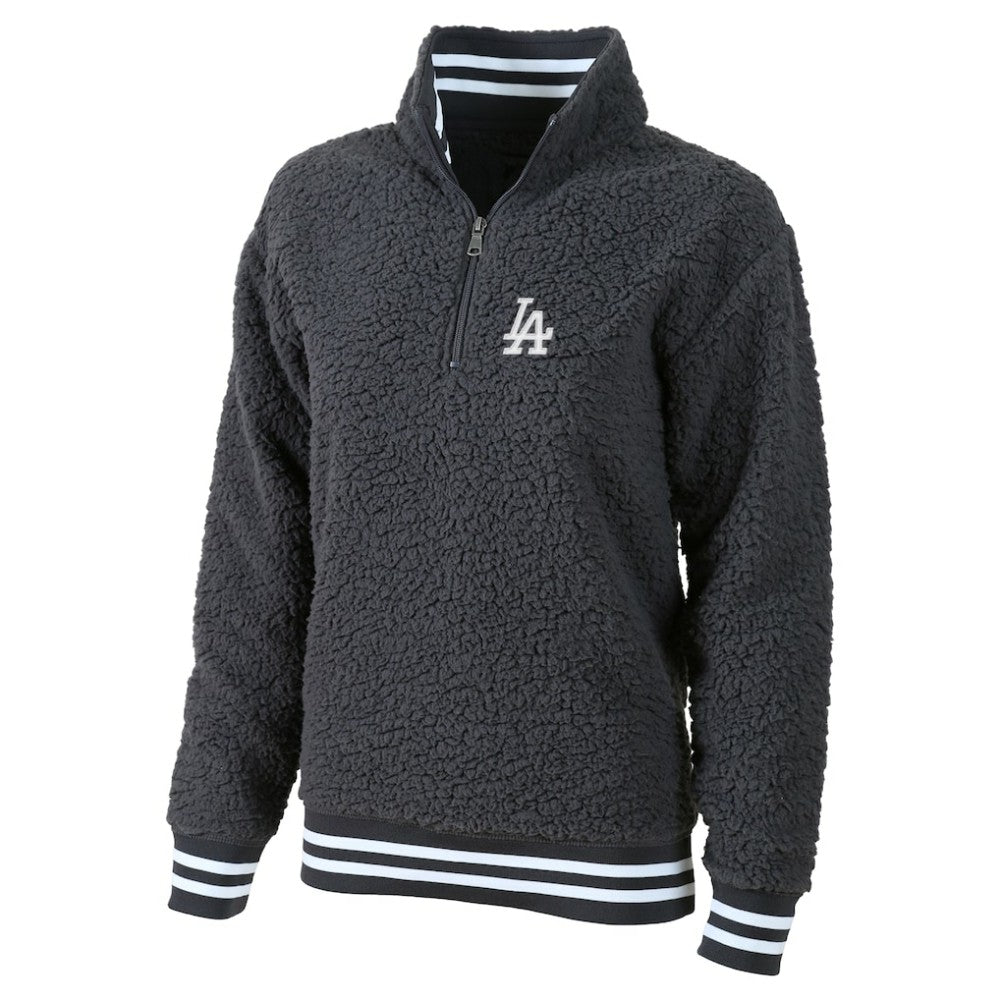 Los Angeles Dodgers G-III 4Her by Carl Banks Women's Play Action Sherpa Fleece Quarter-Zip Jacket - MLB