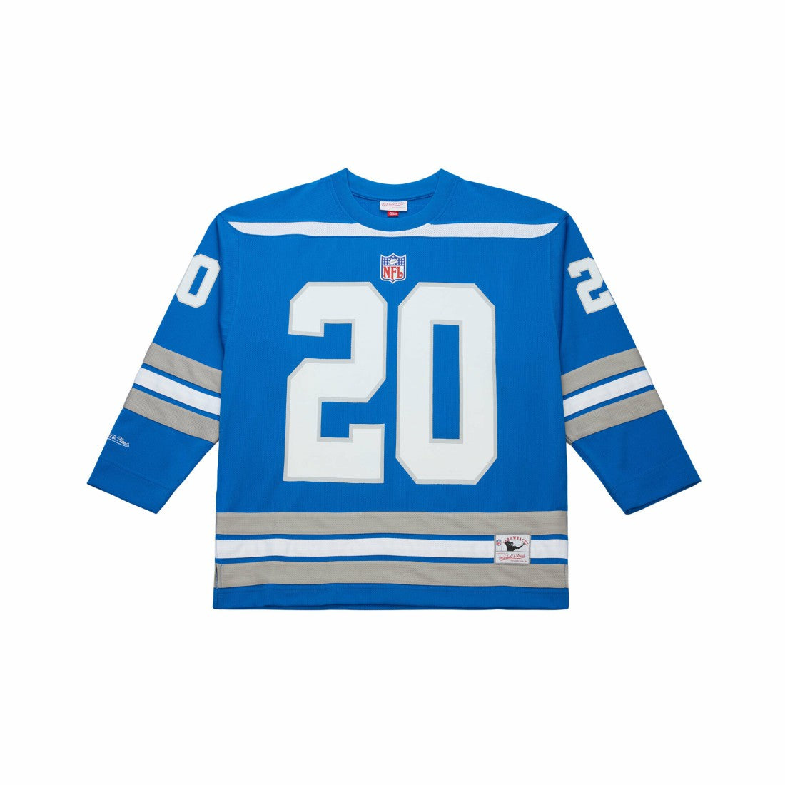 Barry Sanders Detroit Lions Maxxed Out Fashion Hockey Jersey Blue | Mitchell & Ness