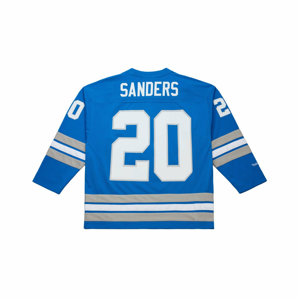 Barry Sanders Detroit Lions Maxxed Out Fashion Hockey Jersey Blue | Mitchell & Ness