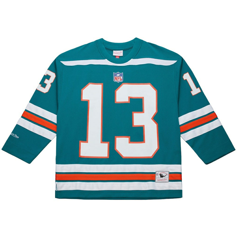 Dan Marino Miami Dolphins Maxxed Out Fashion Hockey Jersey Aqua | Mitchell & Ness