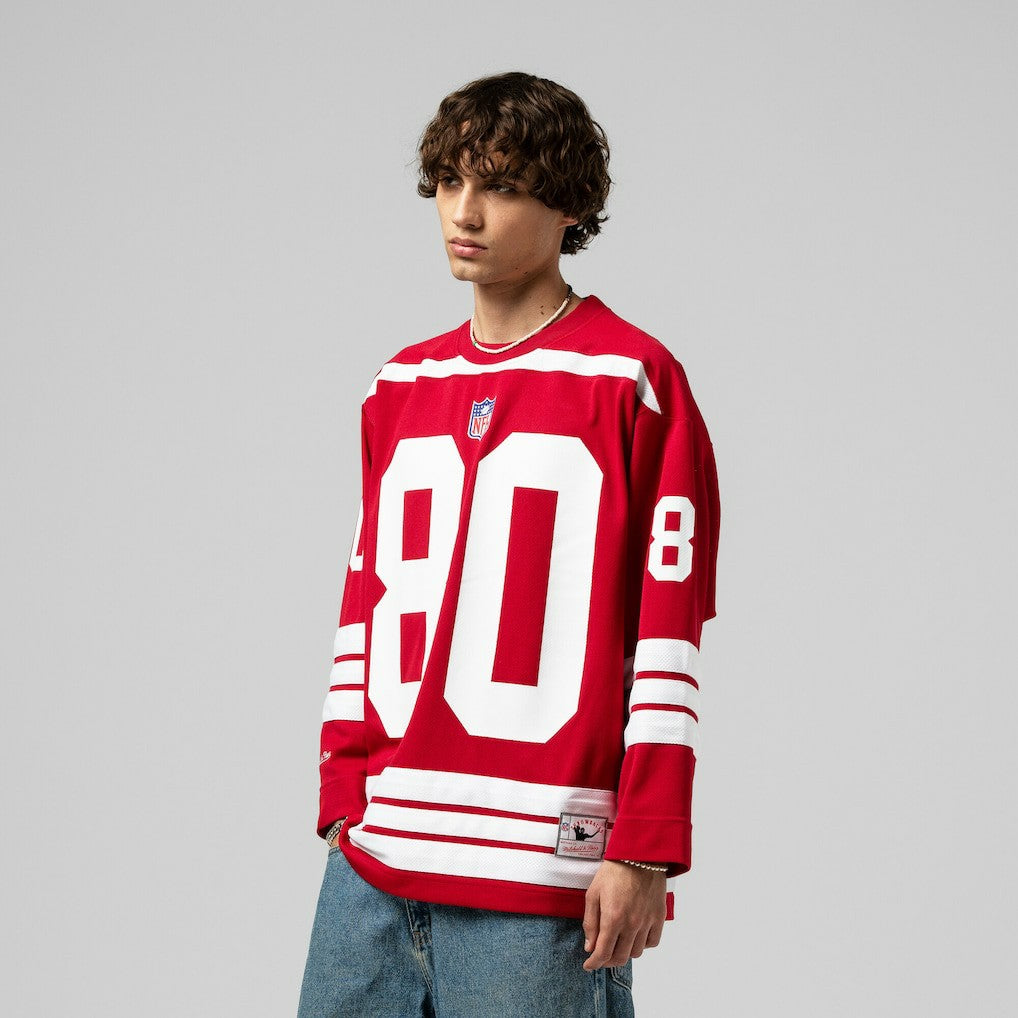 Jerry Rice San Francisco 49ers Maxxed Out Fashion Hockey Jersey Scarlet | Mitchell & Ness