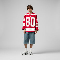 Jerry Rice San Francisco 49ers Maxxed Out Fashion Hockey Jersey Scarlet | Mitchell & Ness