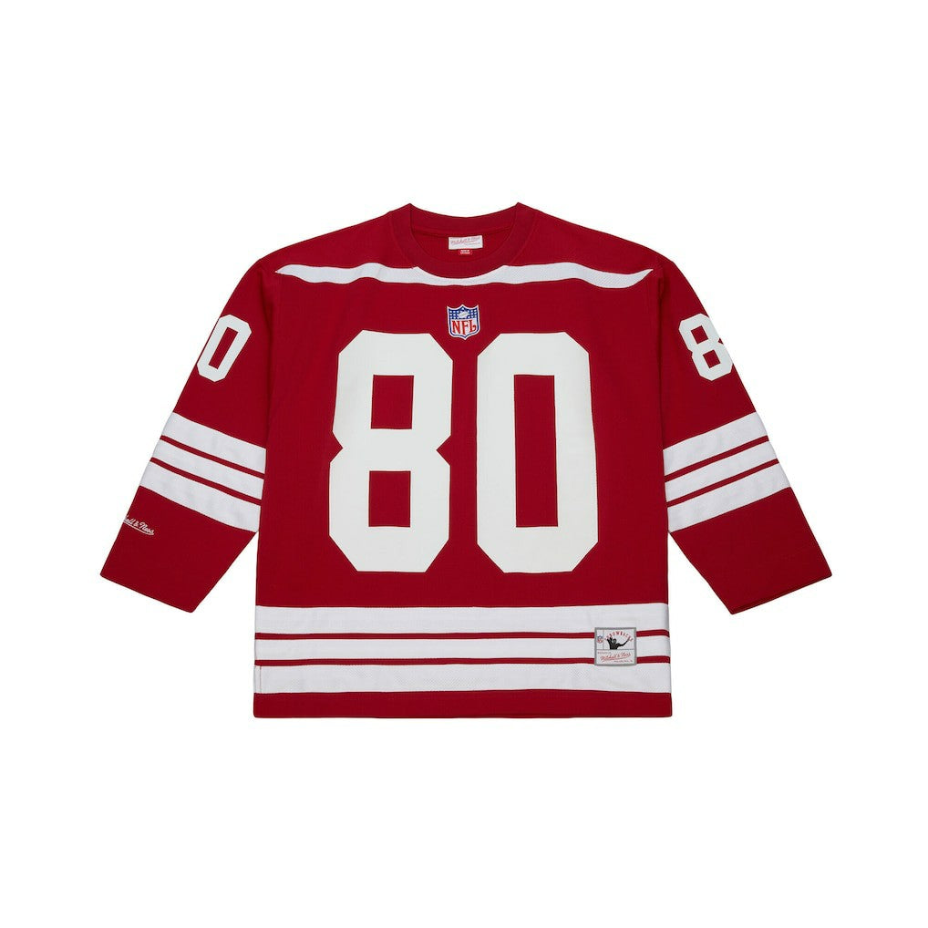 Jerry Rice San Francisco 49ers Maxxed Out Fashion Hockey Jersey Scarlet | Mitchell & Ness