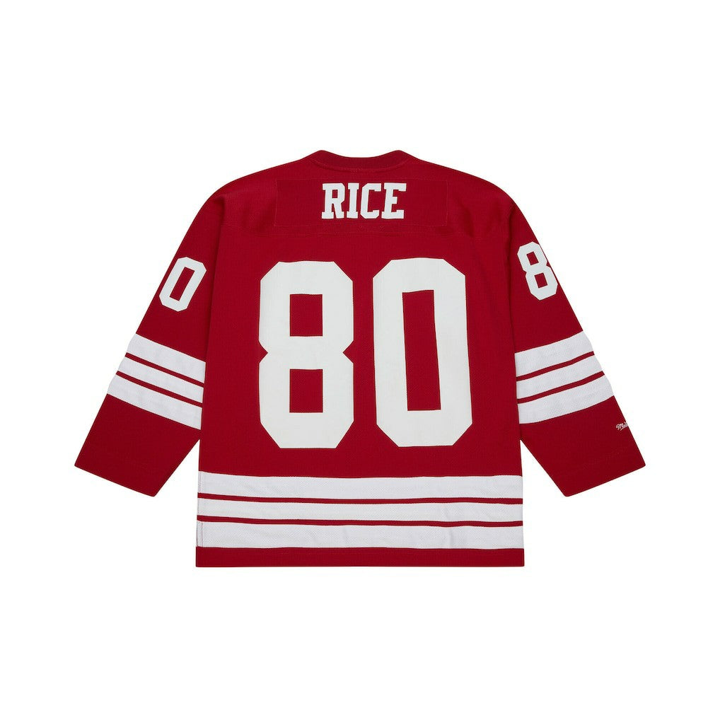 Jerry Rice San Francisco 49ers Maxxed Out Fashion Hockey Jersey Scarlet | Mitchell & Ness