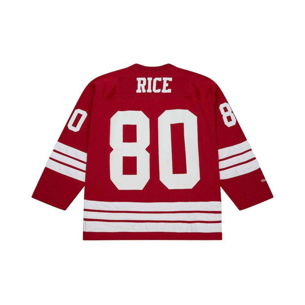 Jerry Rice San Francisco 49ers Maxxed Out Fashion Hockey Jersey Scarlet | Mitchell & Ness