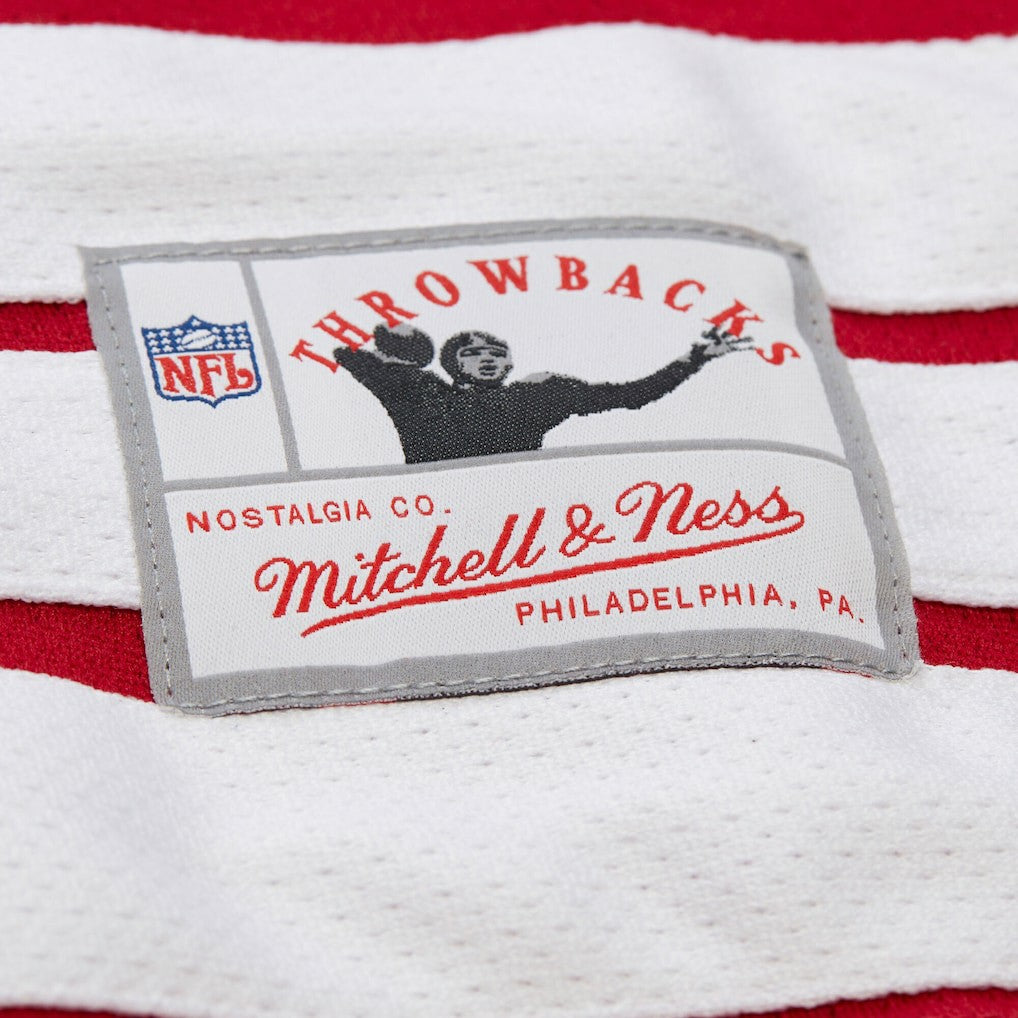 Joe Montana San Francisco 49ers Maxxed Out Fashion Hockey Jersey Scarlet | Mitchell & Ness