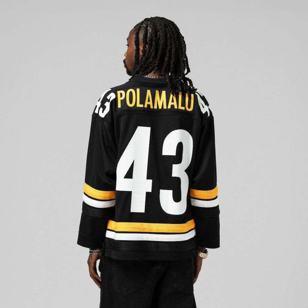 Troy Polamalu Pittsburgh Steelers Maxxed Out Fashion Hockey Jersey Black | Mitchell & Ness