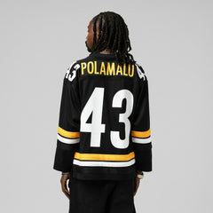 Troy Polamalu Pittsburgh Steelers Maxxed Out Fashion Hockey Jersey Black | Mitchell & Ness