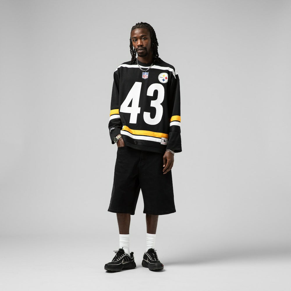 Troy Polamalu Pittsburgh Steelers Maxxed Out Fashion Hockey Jersey Black | Mitchell & Ness