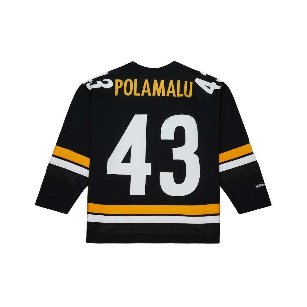 Troy Polamalu Pittsburgh Steelers Maxxed Out Fashion Hockey Jersey Black | Mitchell & Ness