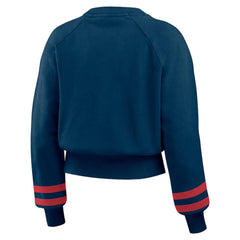 Boston Red Sox WEAR by Erin Andrews Women's Vintage Washed Cropped Pullover Sweatshirt - MLB