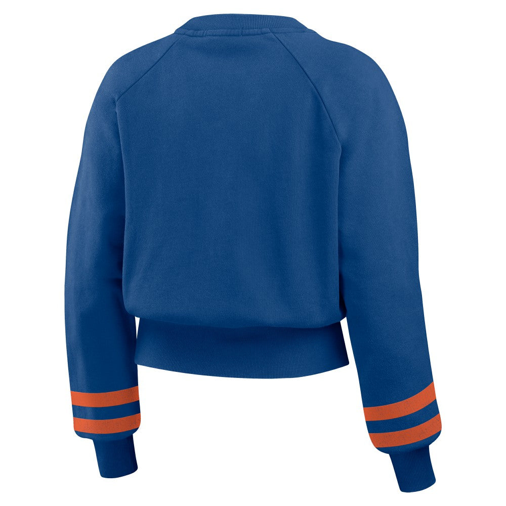 New York Mets WEAR by Erin Andrews Women's Vintage Washed Cropped Pullover Sweatshirt - MLB