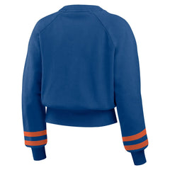 New York Mets WEAR by Erin Andrews Women's Vintage Washed Cropped Pullover Sweatshirt - MLB