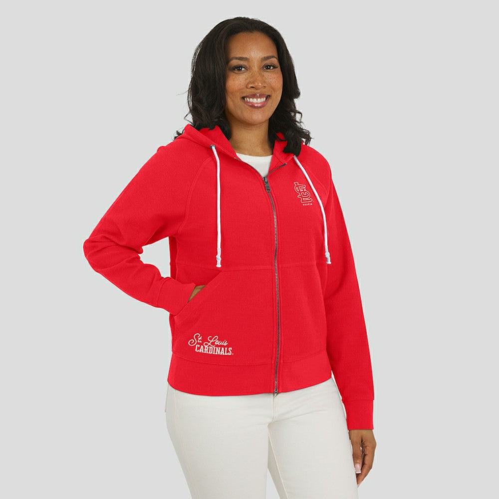 St. Louis Cardinals WEAR by Erin Andrews Women's Vintage Full-Zip Raglan Hoodie - MLB