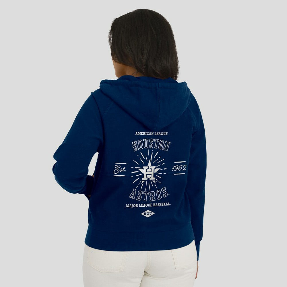 Houston Astros WEAR by Erin Andrews Women's Vintage Full-Zip Raglan Hoodie - MLB