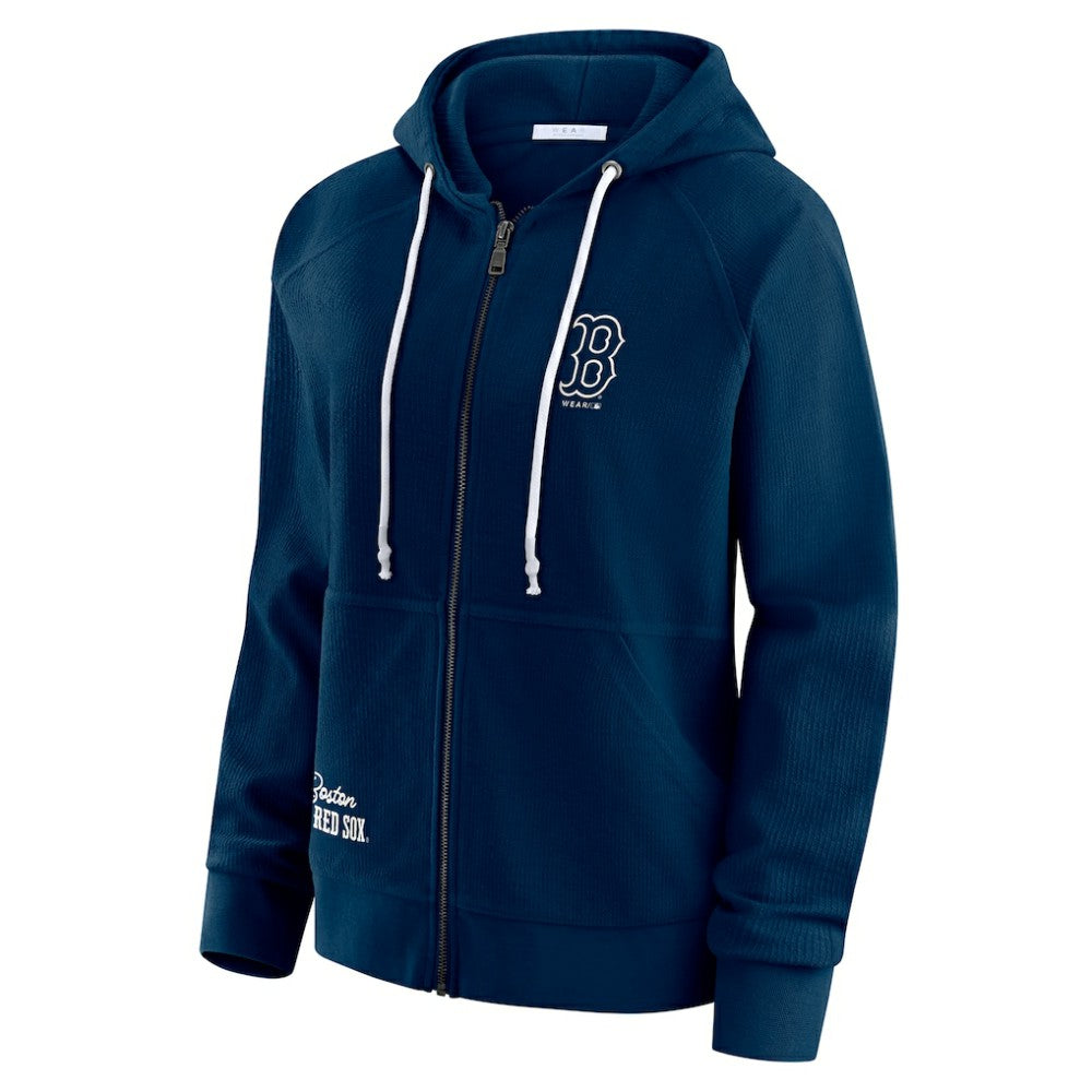 Boston Red Sox WEAR by Erin Andrews Women's Vintage Full-Zip Raglan Hoodie - MLB