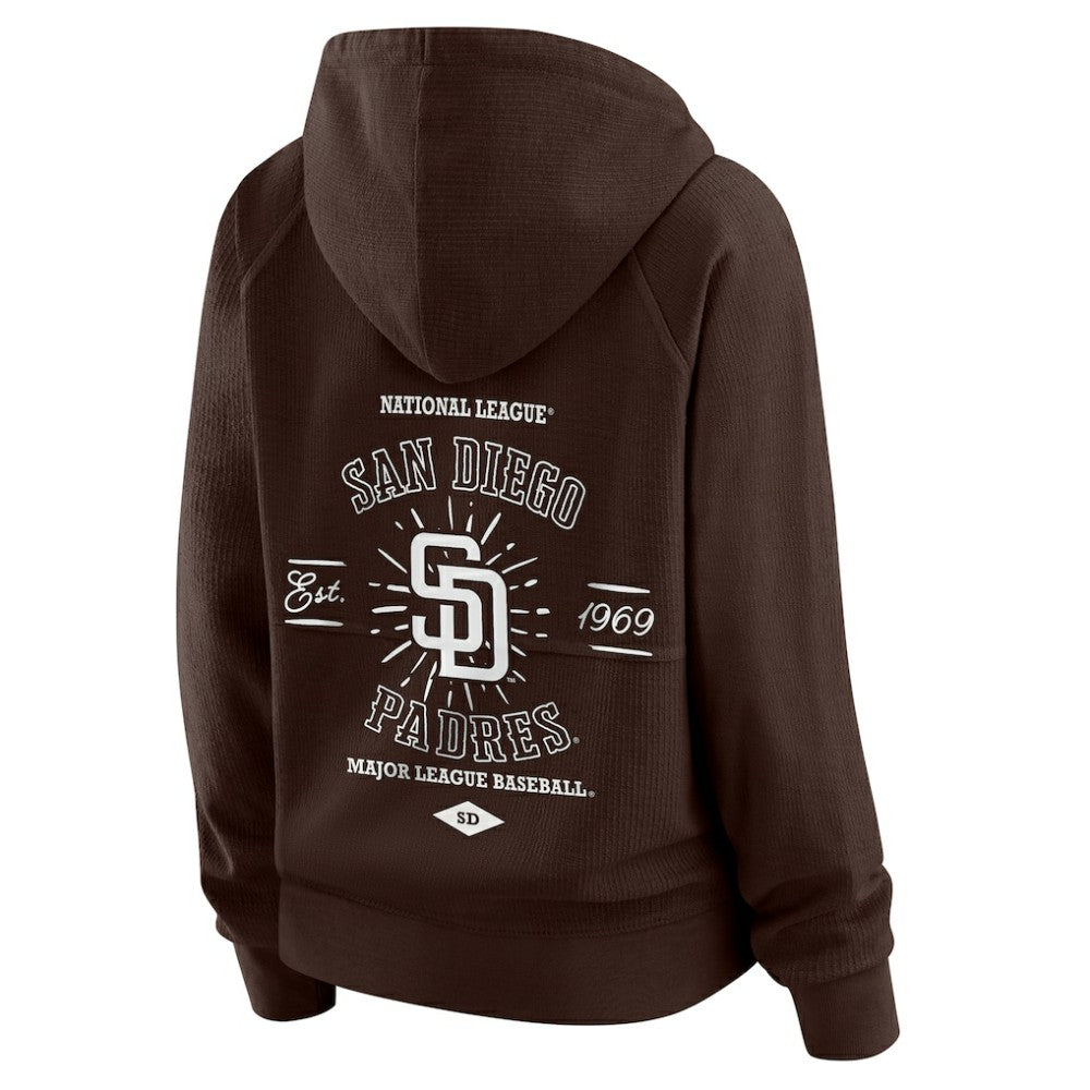 San Diego Padres WEAR by Erin Andrews Women's Vintage Full-Zip Raglan Hoodie - MLB