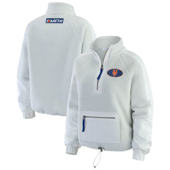 New York Mets WEAR by Erin Andrews Women's Polar Fleece Quarter-Zip Jacket - MLB