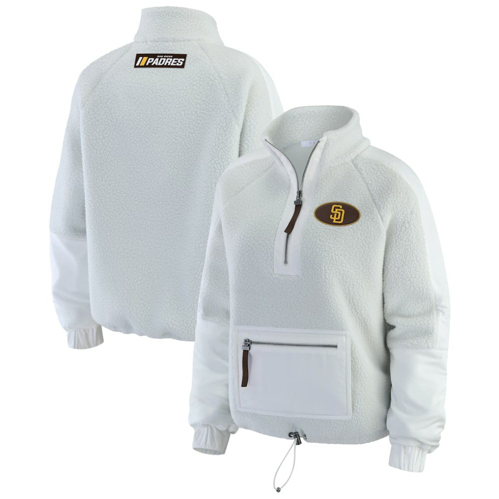 San Diego Padres WEAR by Erin Andrews Women's Polar Fleece Quarter-Zip Jacket - MLB