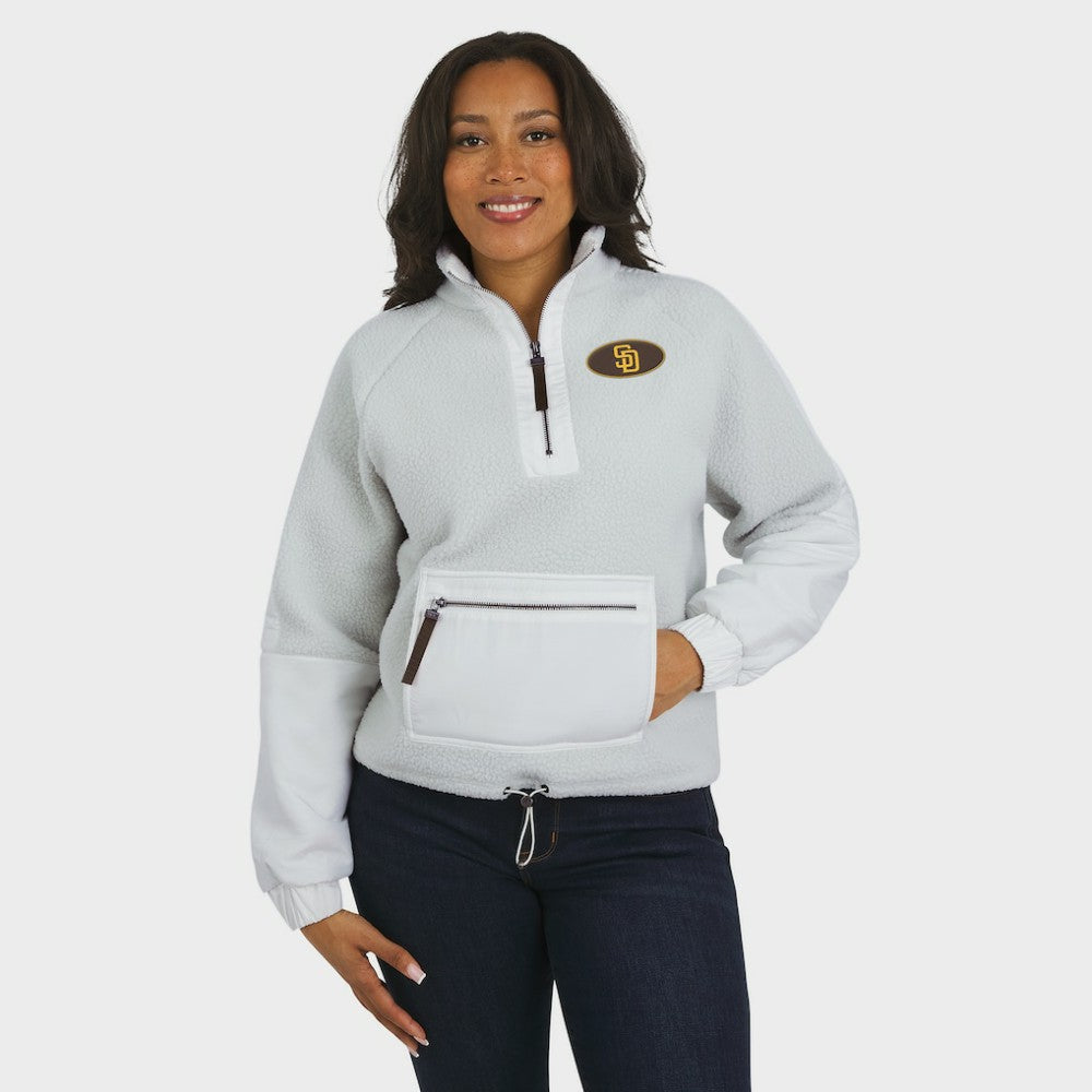 San Diego Padres WEAR by Erin Andrews Women's Polar Fleece Quarter-Zip Jacket - MLB