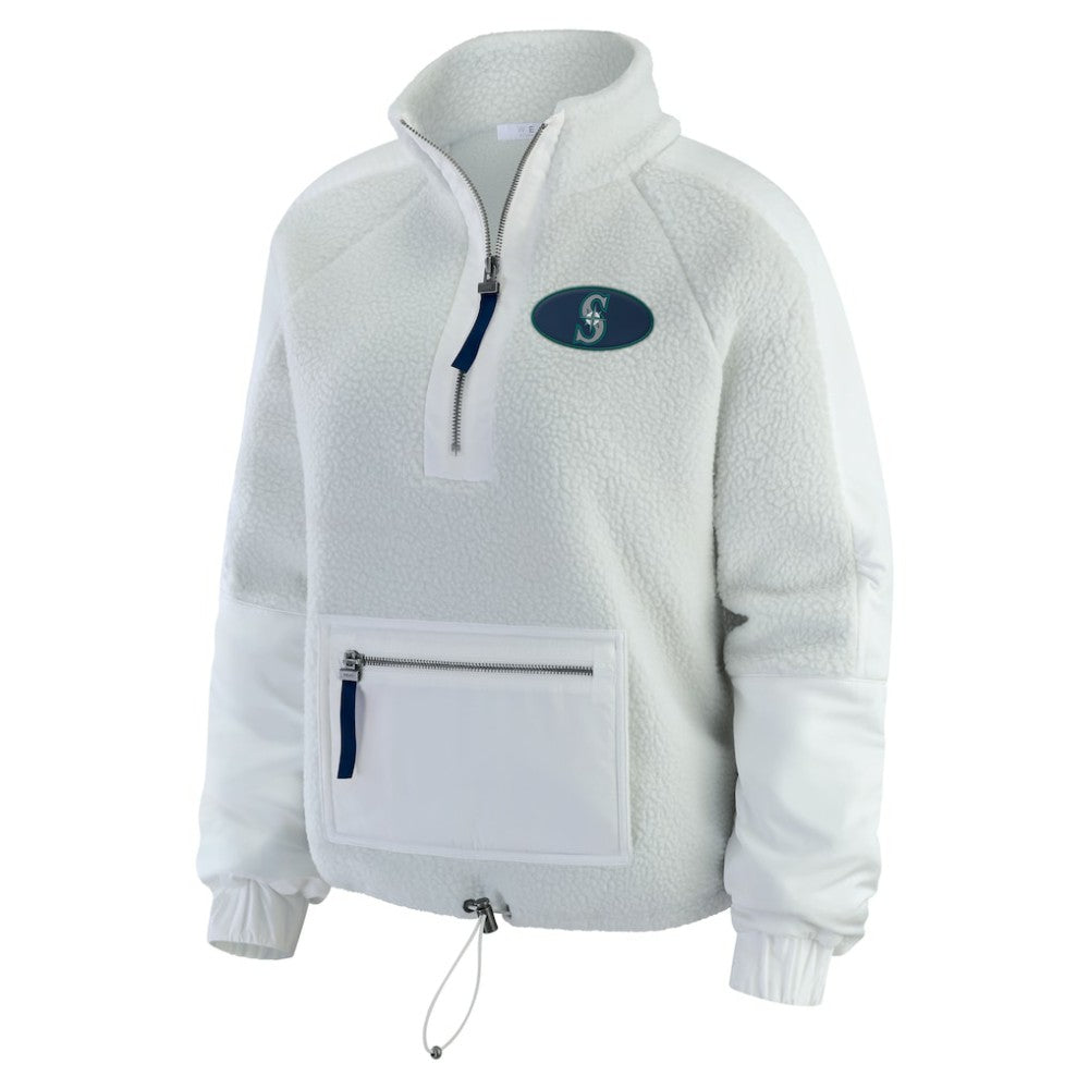 Seattle Mariners WEAR by Erin Andrews Women's Polar Fleece Quarter-Zip Jacket - MLB