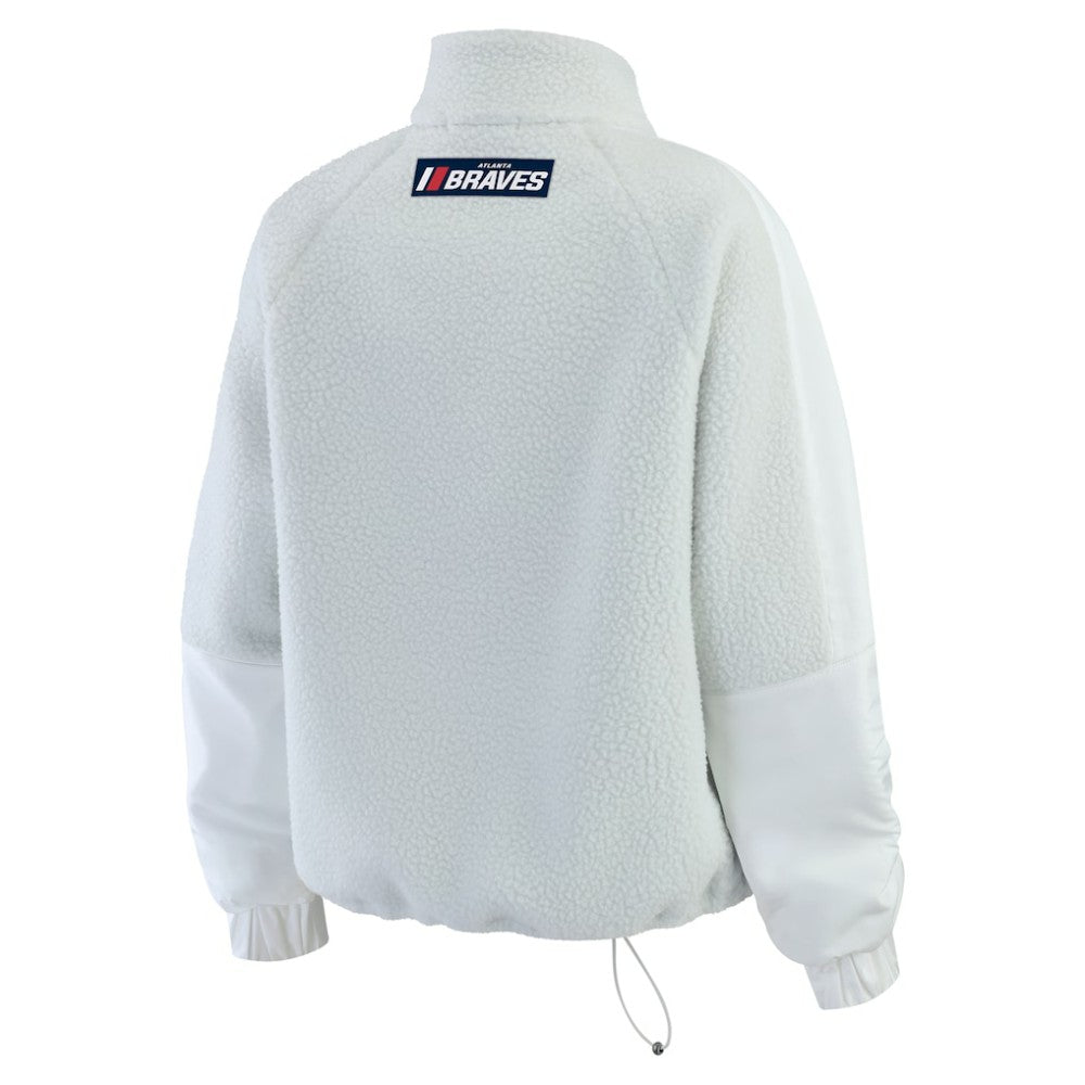 Atlanta Braves WEAR by Erin Andrews Women's Polar Fleece Quarter-Zip Jacket - MLB