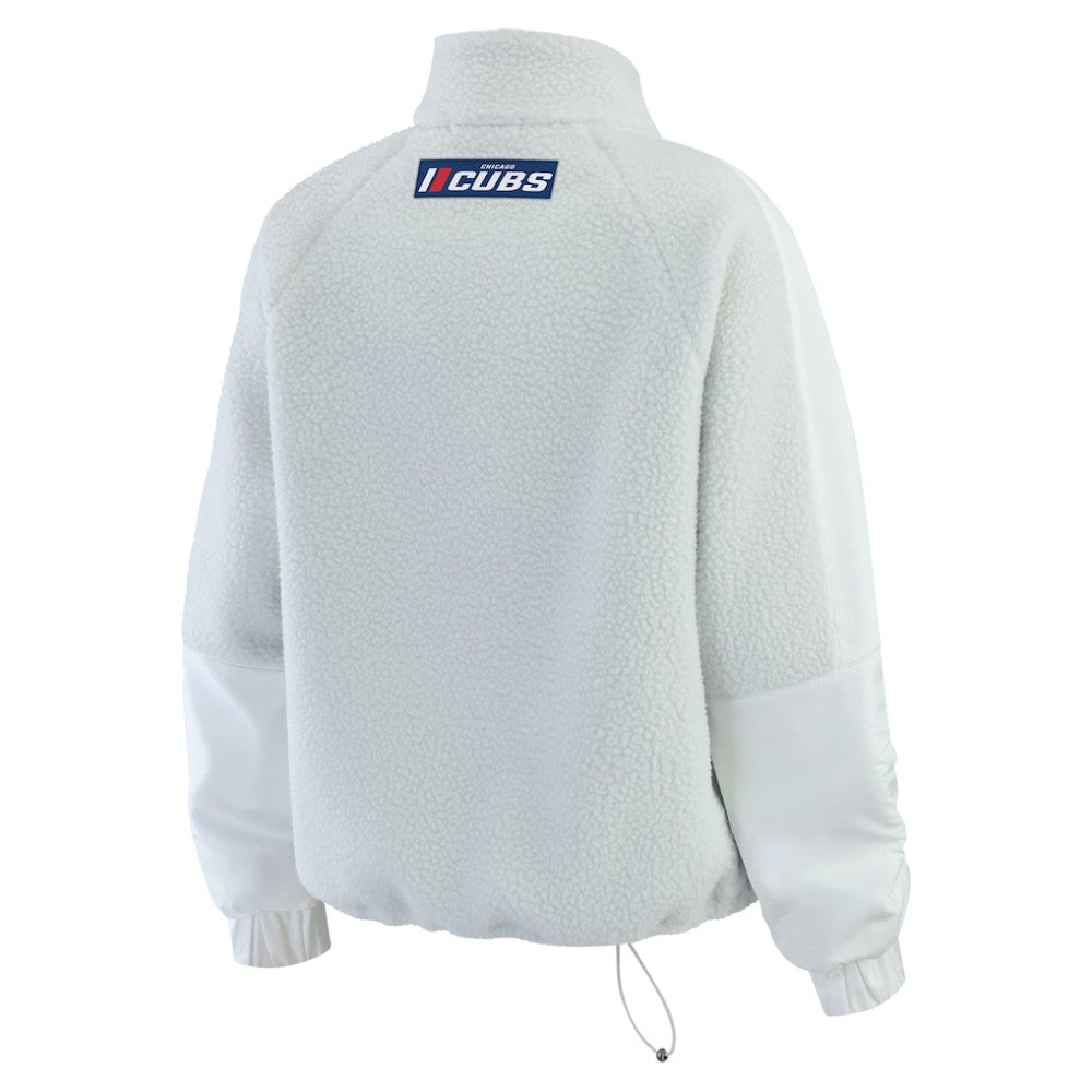 Chicago Cubs WEAR by Erin Andrews Women's Polar Fleece Quarter-Zip Jacket - MLB